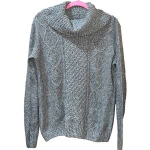 Women’s Faded Flory Size Large (12-14) Cowl neck gray casual Sweater